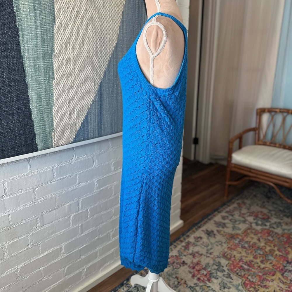 Eliza J Blue Crochet Halter Maxi Dress - Picture 6 of 8